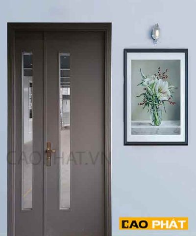 cửa gỗ 2 MDF 2 cánh lệch