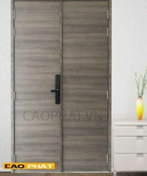 Cửa gỗ HDF melamine 2 cánh phẳng