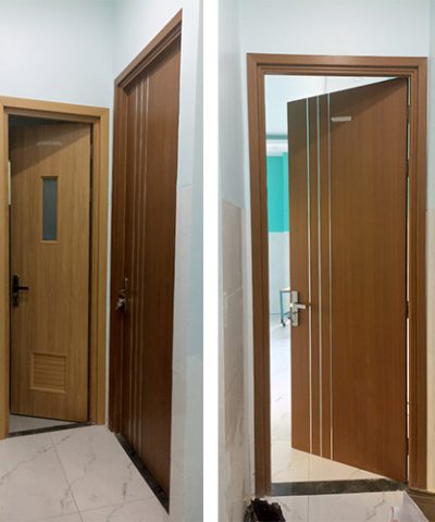 Cửa nhựa composite ốp phào chỉ nhôm
