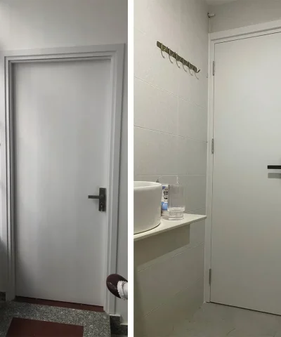 Cửa nhựa đúc màu trắng